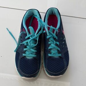 Blue and Pink Athletic Shoes